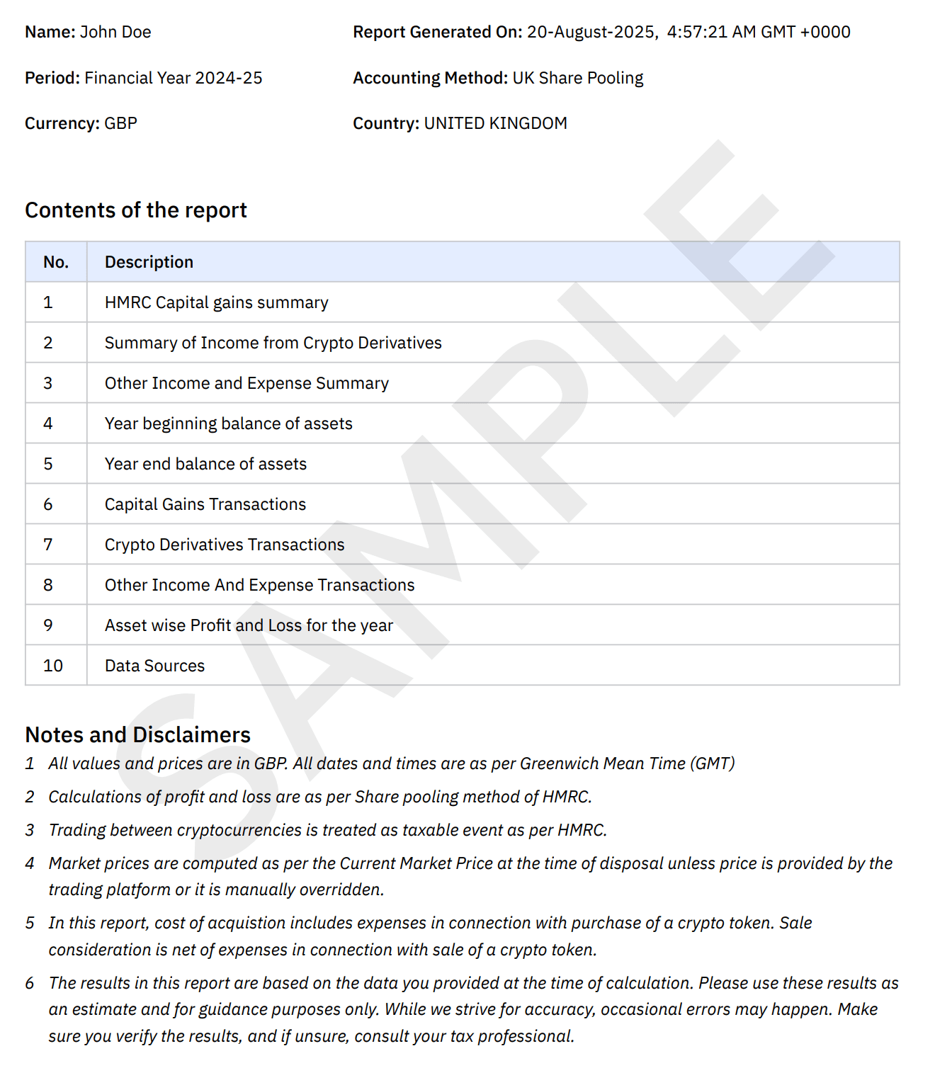 Complete Tax Report UK Cover Page