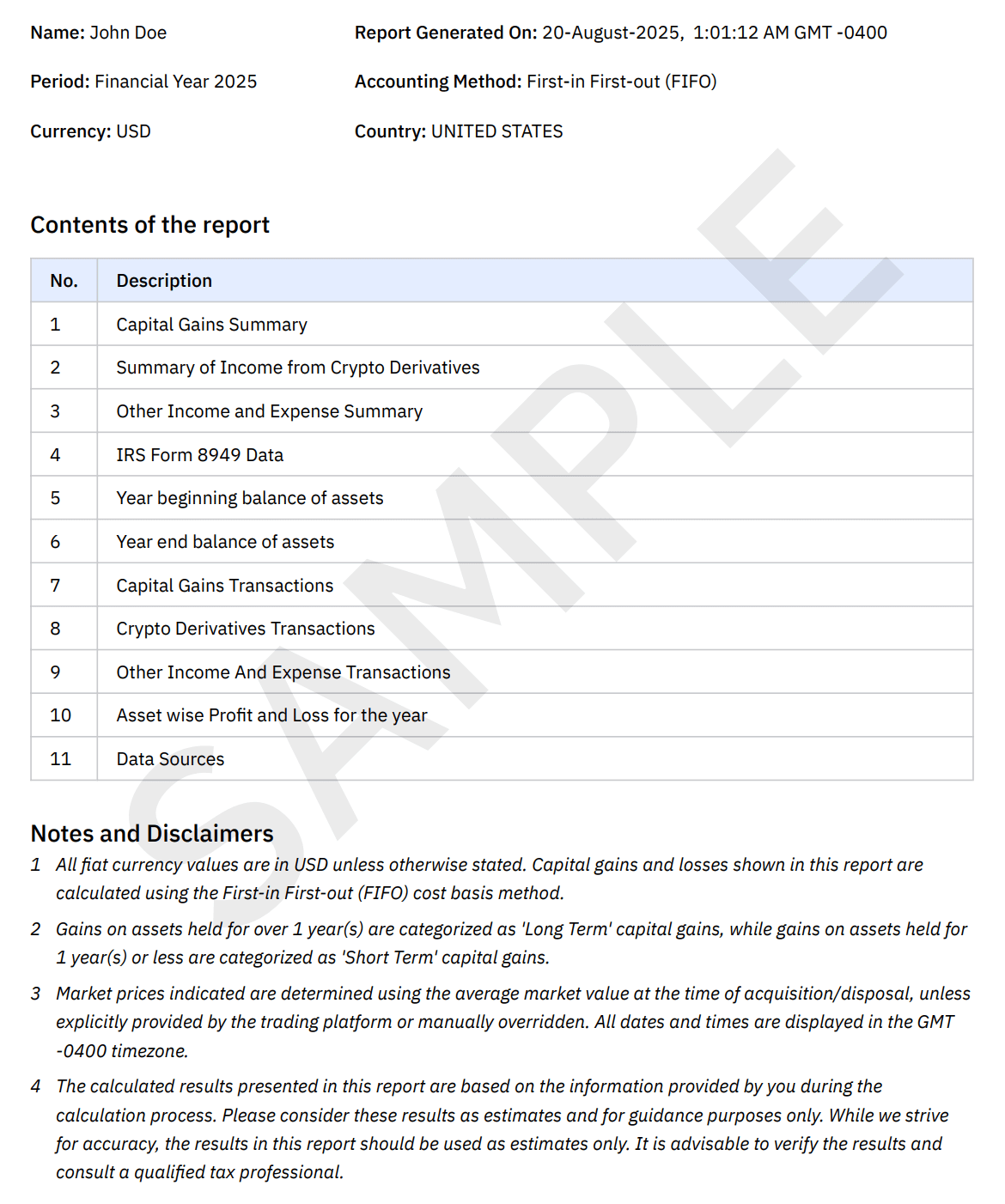 Complete Tax Report USA Cover Page