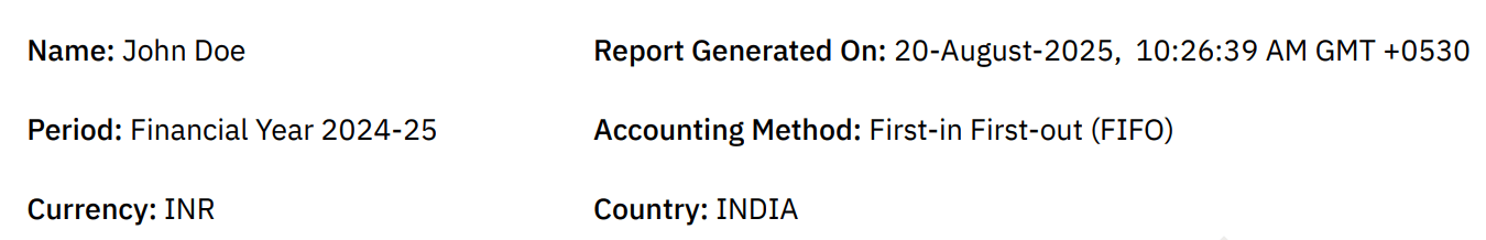 Detailed End of Year Balance of Assets Report