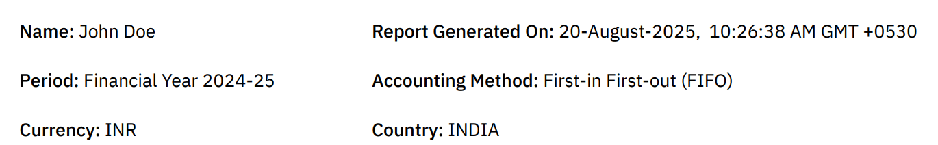 Income Summary Report