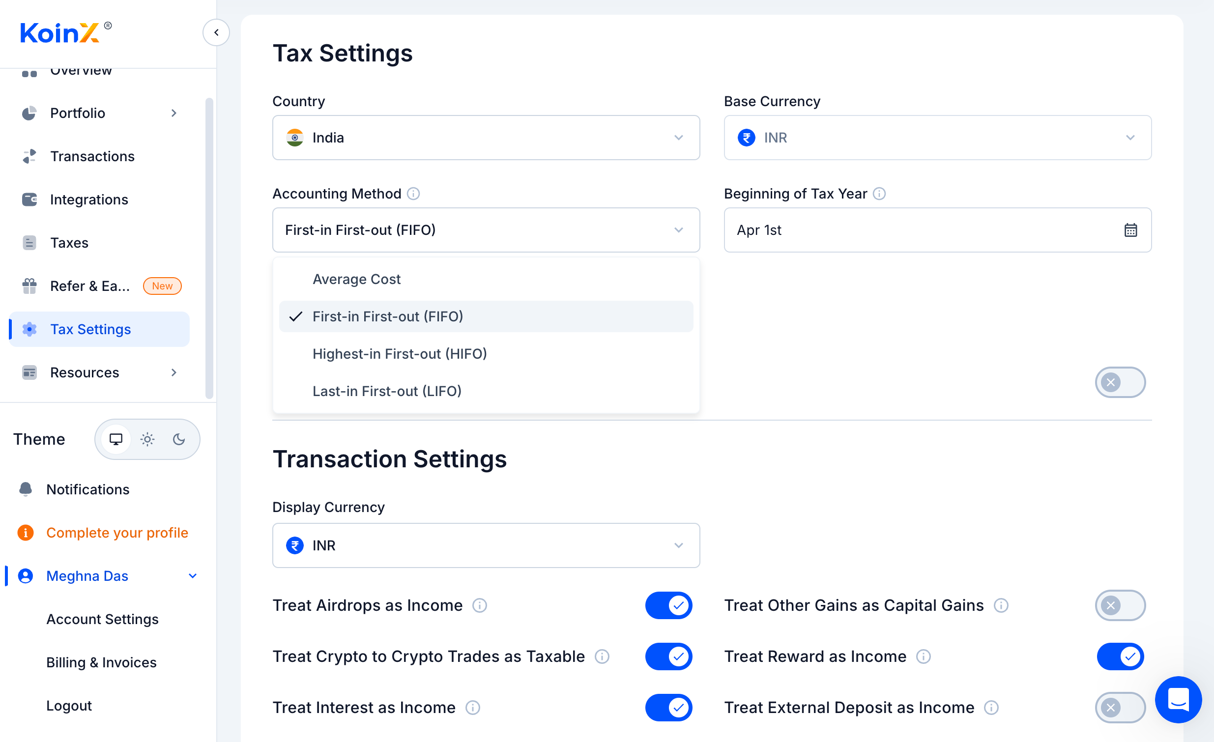 Select Country and Preferences