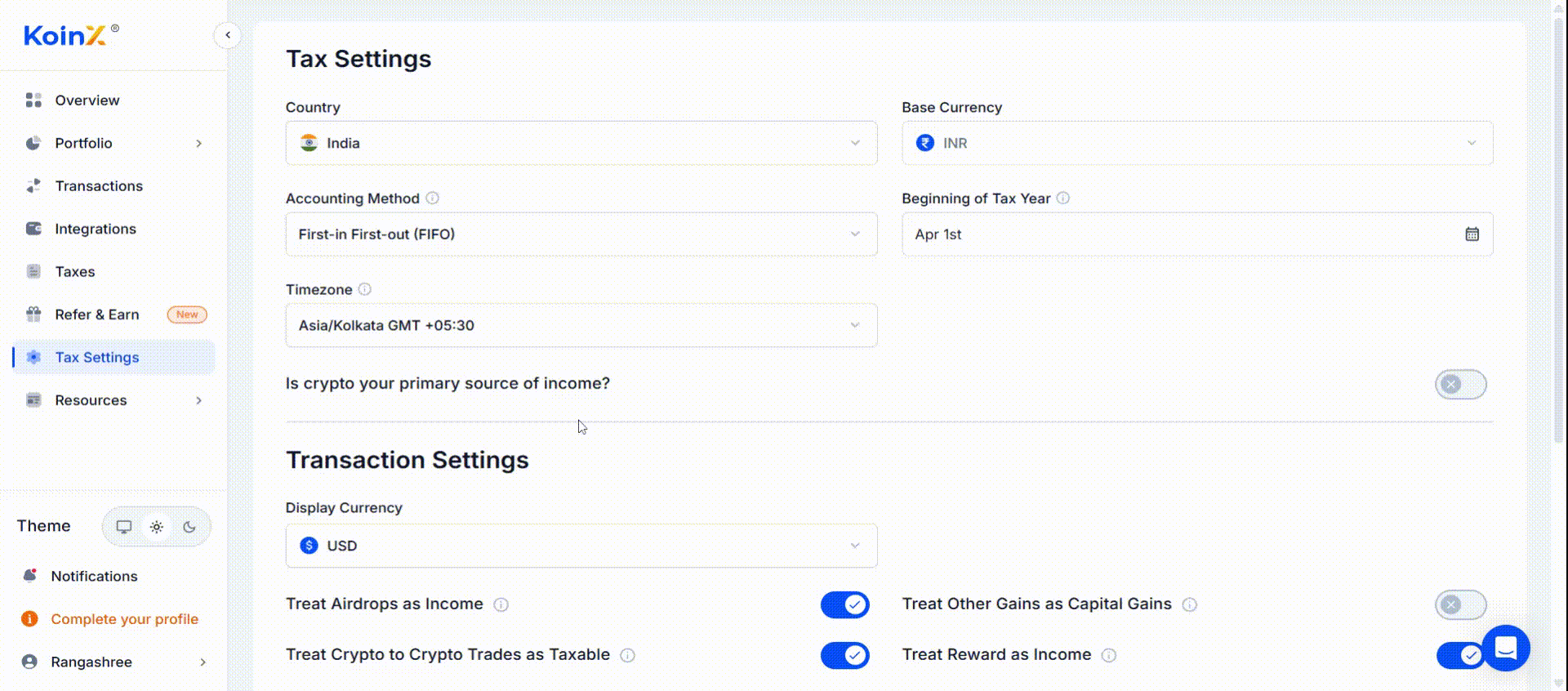 Select Country from the Dropdown