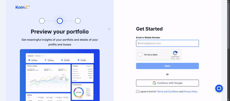 Log in to KoinX